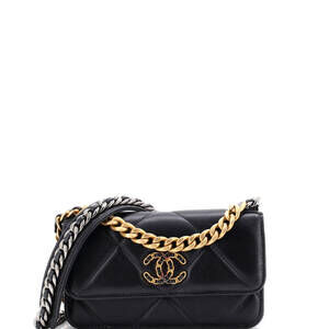Chanel 19 Flap Phone Holder with Chain Quilted Lambskin